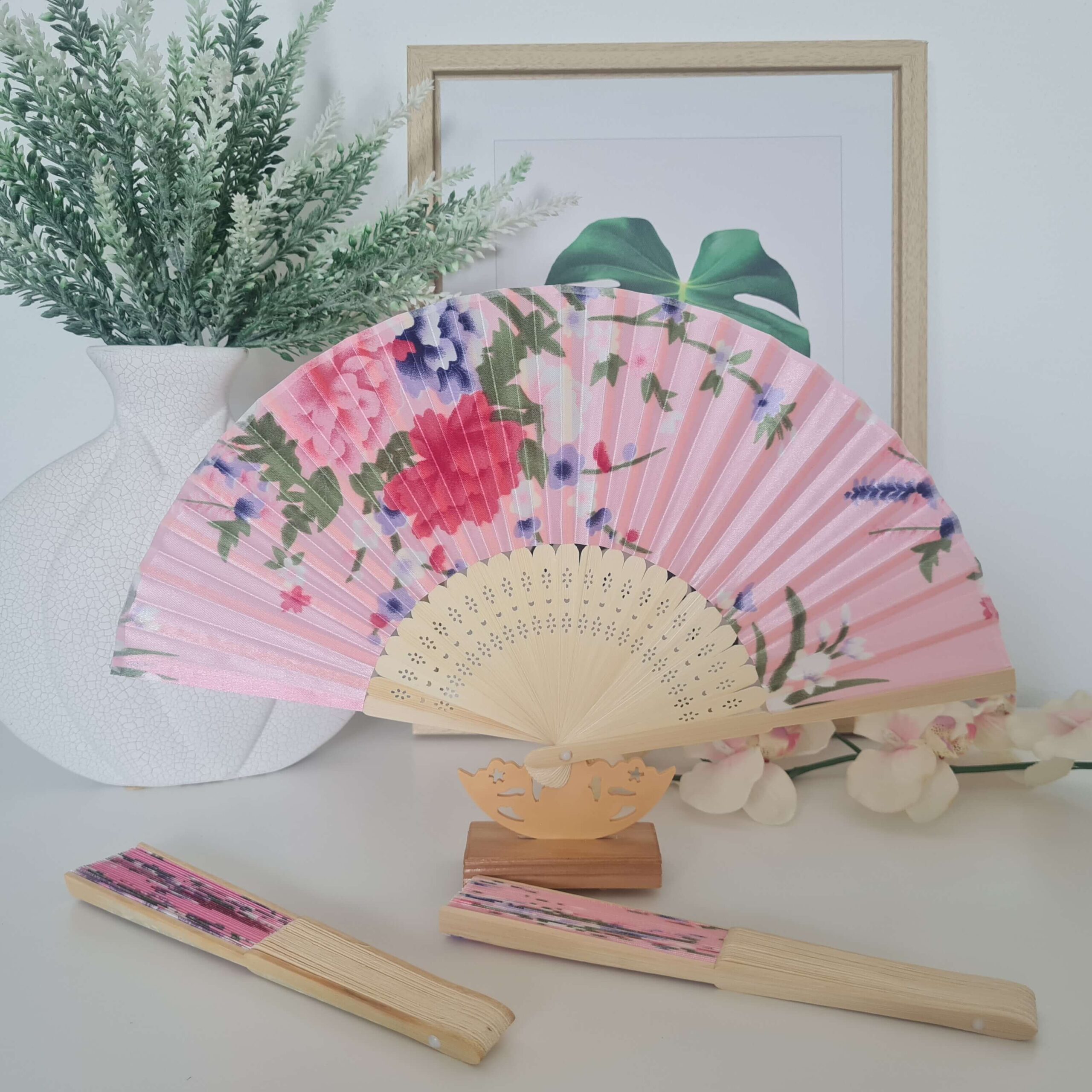 E-shop Ružový bambusový vejár